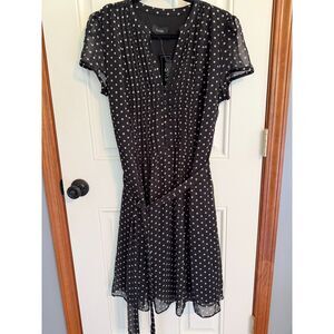 New!! MSK Woman's Black Polka Dot Dress size 16